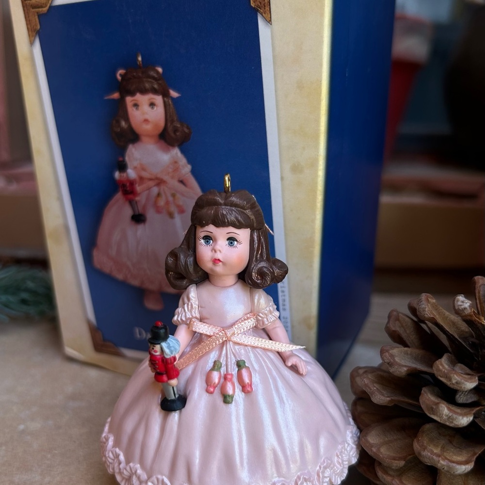 Hallmark Madame Alexander Dancing Clara Doll in Pink & Nutcracker Ornament NIB